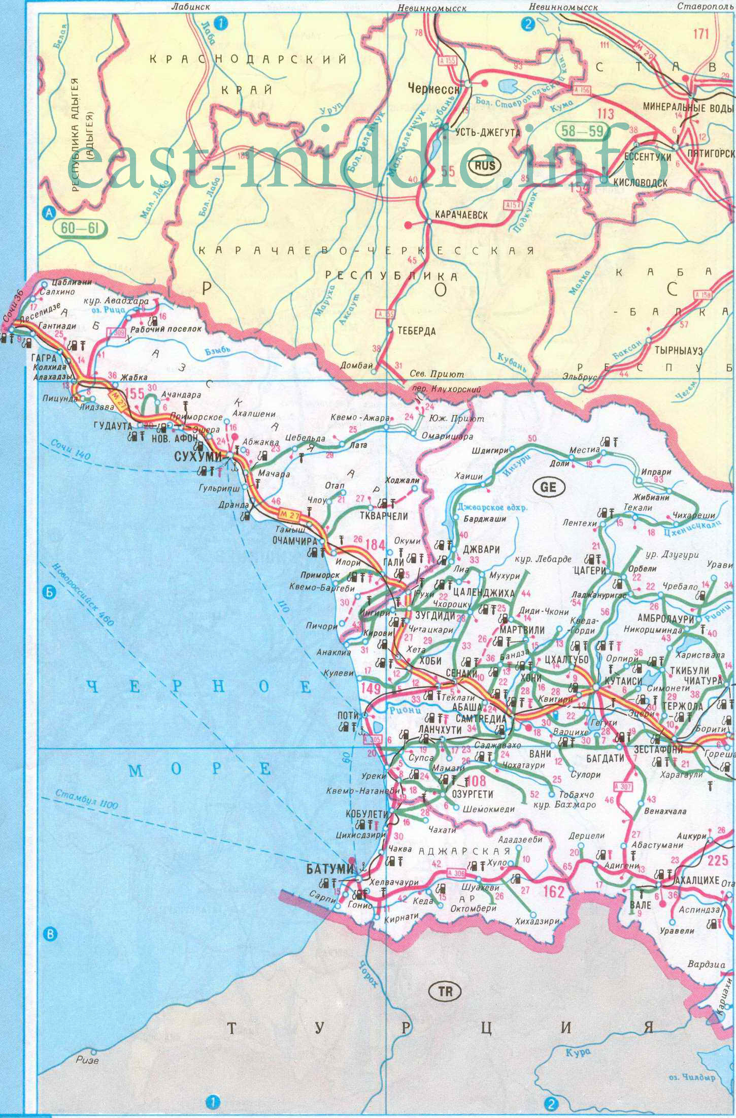 Карта Черноморского Побережья Фото