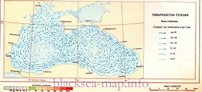 Карта морских течений Черного моря. Карта поверхностных морских течений - Черноеморе